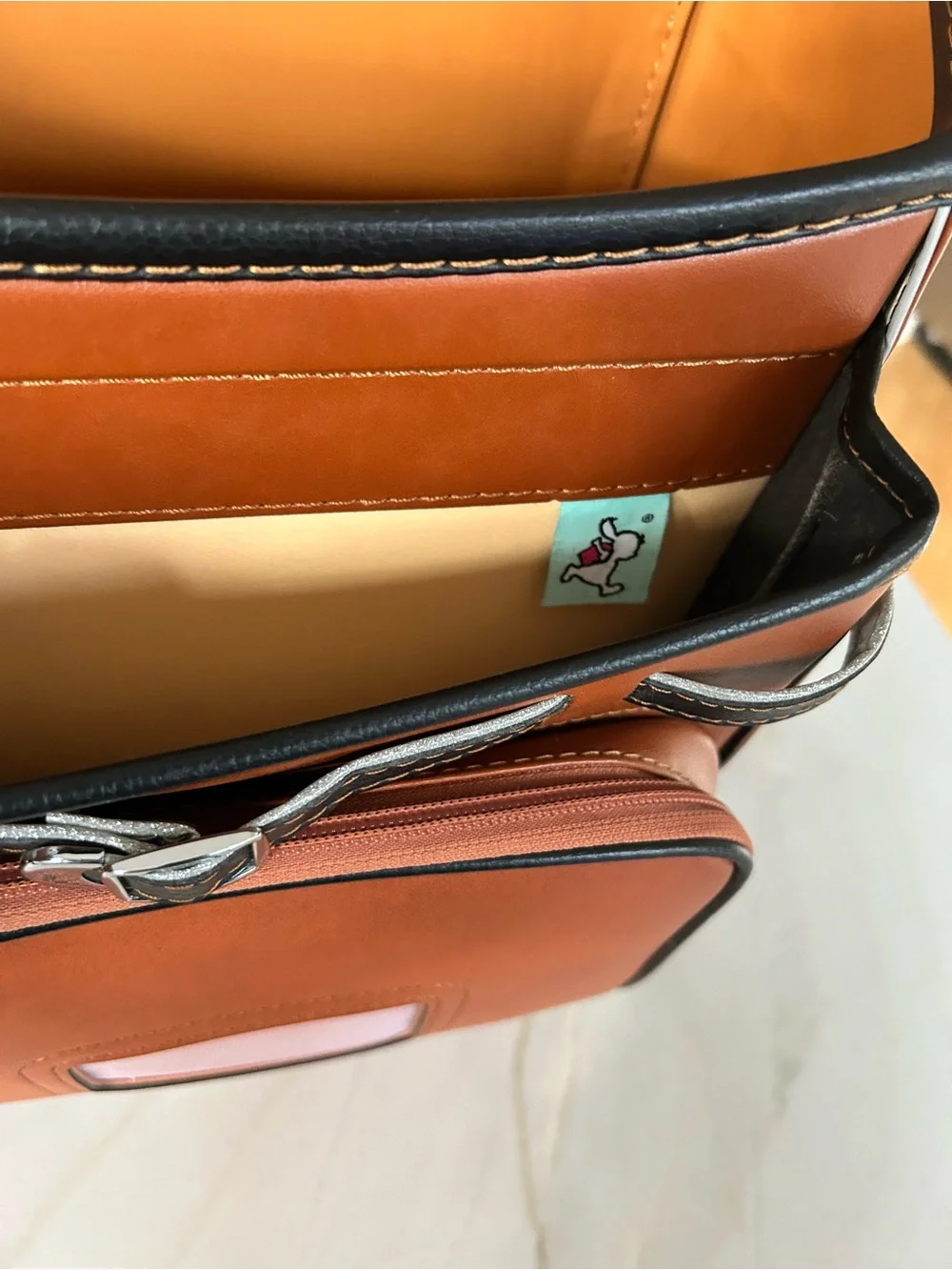 Japanese Randoseru Backpack – Classic Brown Vintage Style. Rich Cognac Brown.